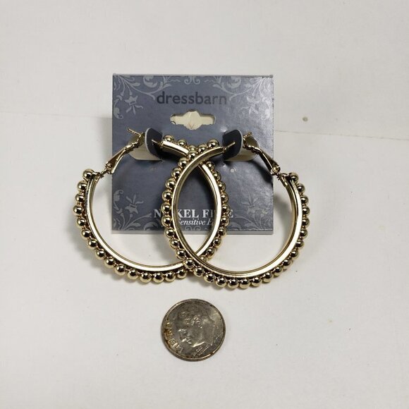 2/$30 Gold tone Dainty Hoop design Leverback Earrings - 1.65" Women's  Jewelry - Picture 6 of 7